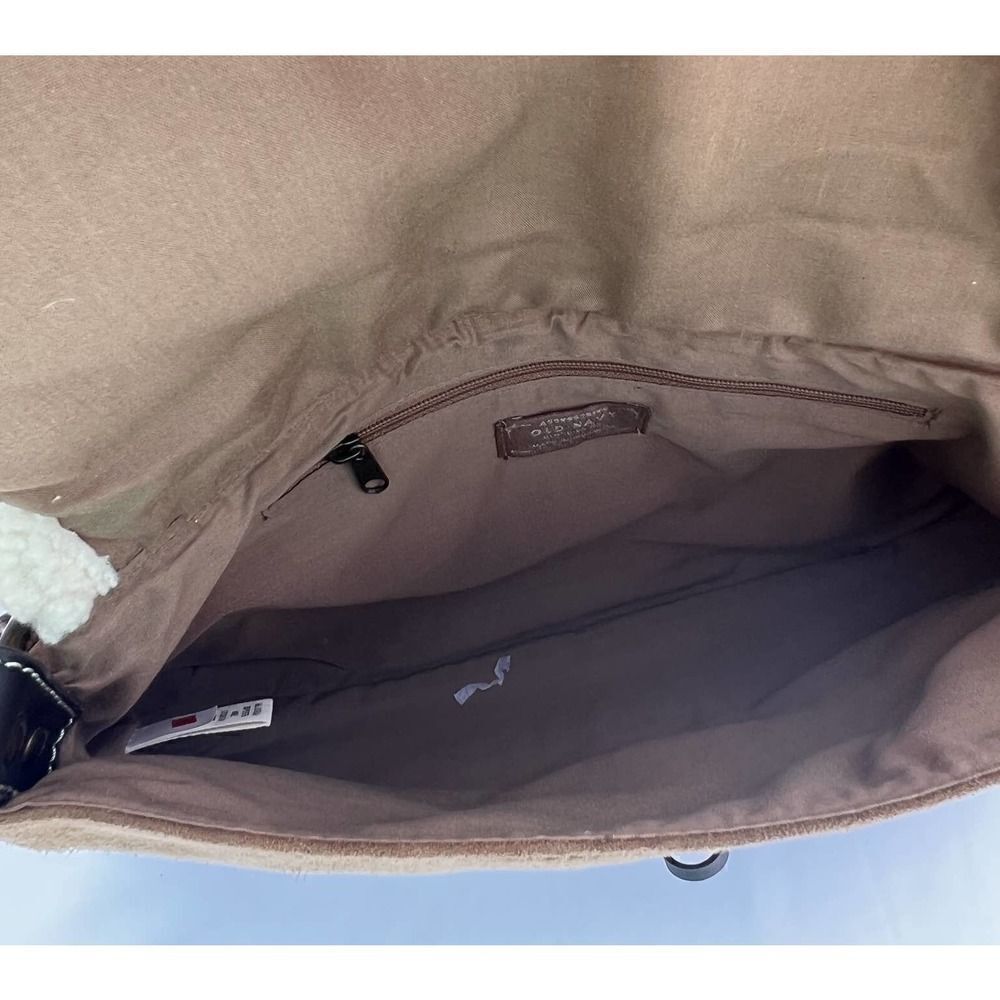Old Navy Hobo Bag - Brown Suede like‎ material with Sherpa accent - Picture 5 of 6